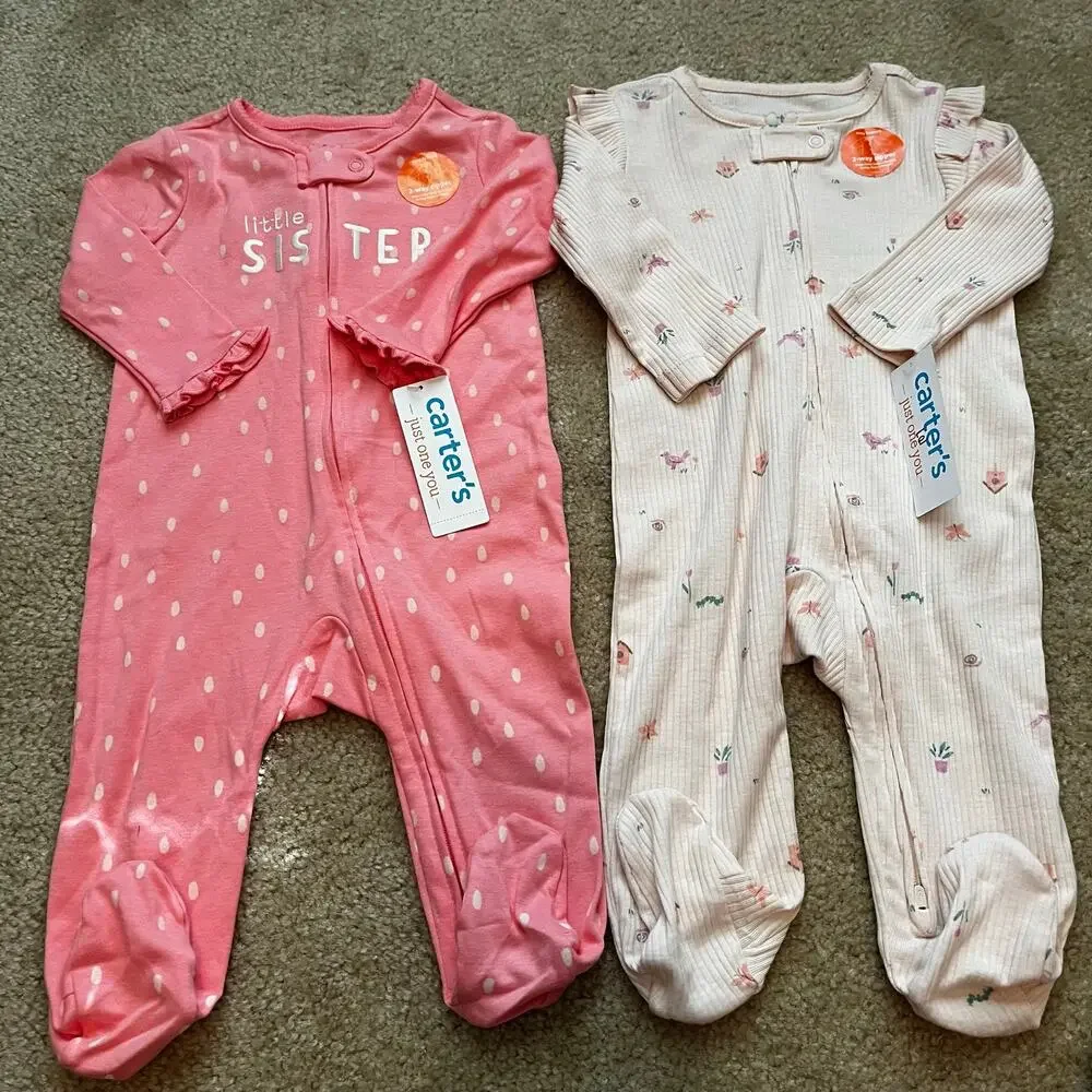 Baby Girl Footies / Pajama Size 6M 2 ways Zip -NWT - Gift Idea